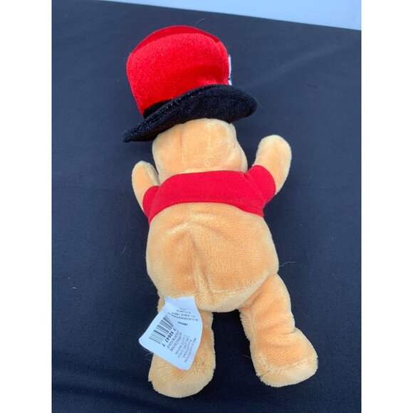 Disney Store Winnie the Pooh Free Hugs 8 Inch Valentine Beanbag Mini Bear Red Ha - Picture 3 of 4